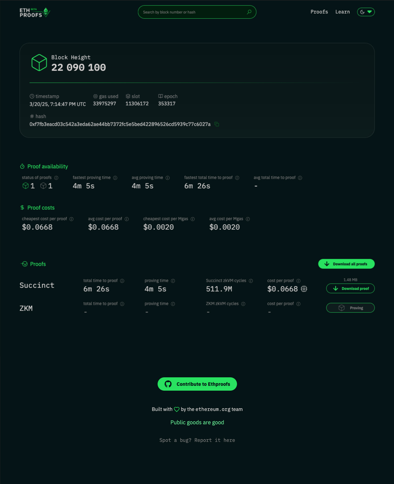 ETHproofs application