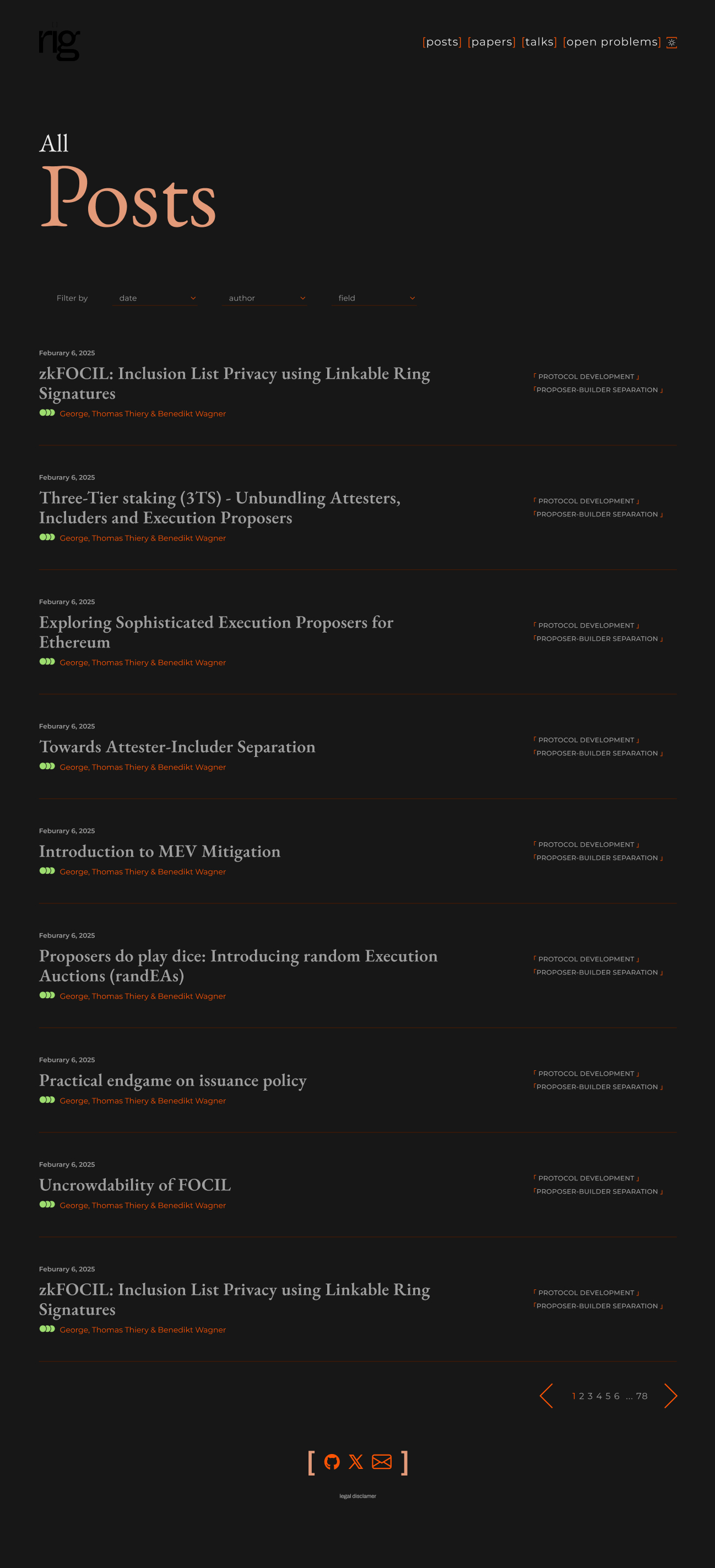 Robust Incentive Group website (RIG)