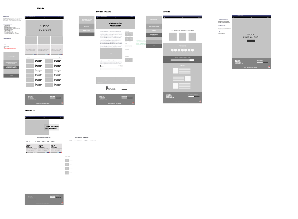 THU website wireframe